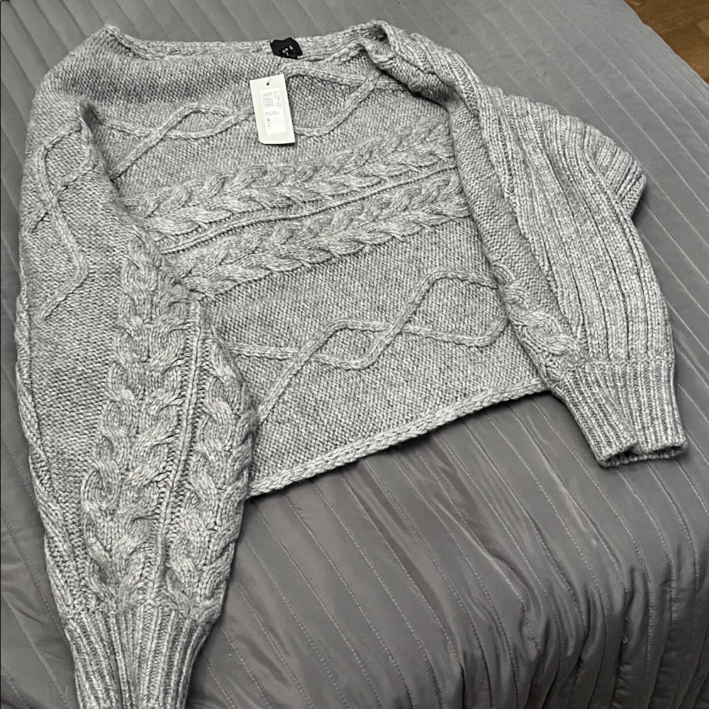 River Island Silver Cable Knit Sweater
